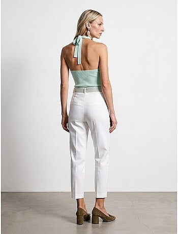 Pantalon droit en crêpe à plis dilvin