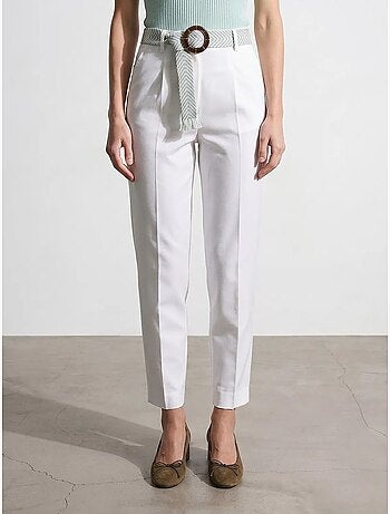 Pantalon droit en crêpe à plis dilvin