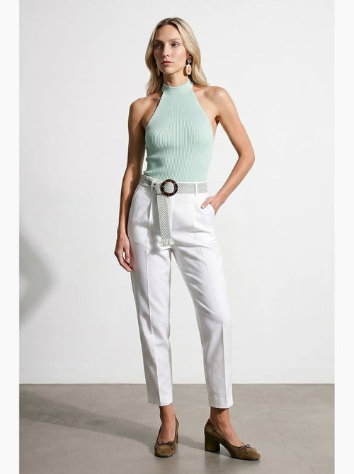 Pantalon droit en crêpe à plis dilvin - Kiabi Pantalon droit en crêpe à plis dilvin - Kiabi