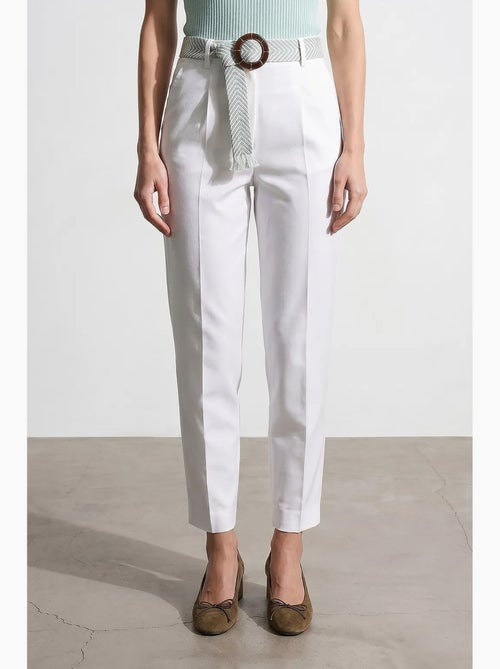 Pantalon droit en crêpe à plis dilvin - Kiabi Pantalon droit en crêpe à plis dilvin - Kiabi