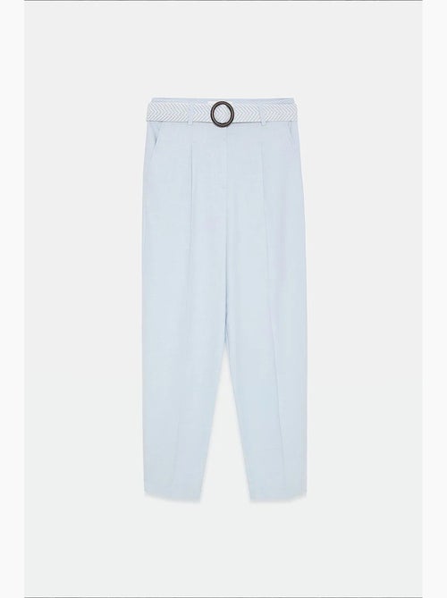 Pantalon droit en crêpe à plis dilvin - Kiabi Pantalon droit en crêpe à plis dilvin - Kiabi