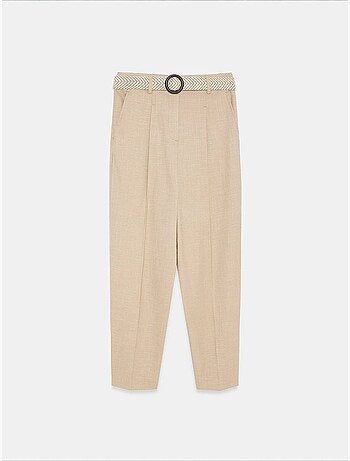 Pantalon droit en crêpe à plis dilvin