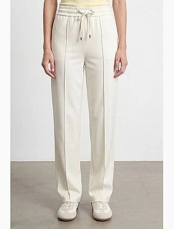 Pantalon droit en crêpe à taille coulissante dilvin