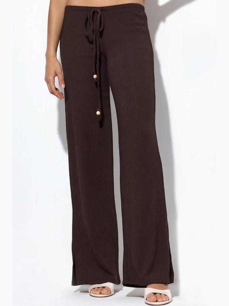 Pantalon droit en crêpe femme busem Marron - Kiabi