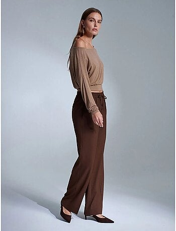 Pantalon droit en crêpe femme dilvin