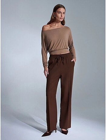 Pantalon droit en crêpe femme dilvin