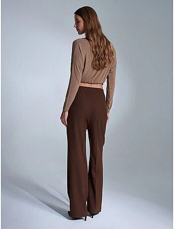 Pantalon droit en crêpe femme dilvin