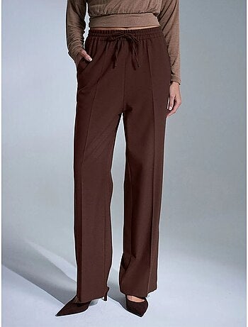 Pantalon droit en crêpe femme dilvin