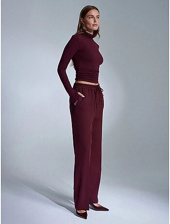 Pantalon droit en crêpe femme dilvin
