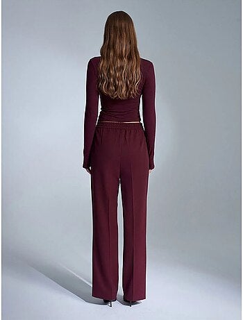 Pantalon droit en crêpe femme dilvin