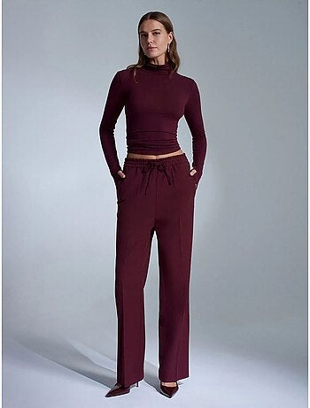 Pantalon droit en crêpe femme dilvin