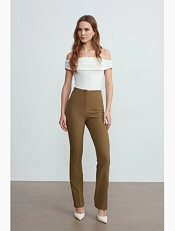 Pantalon droit en crêpe pour femme dilvin