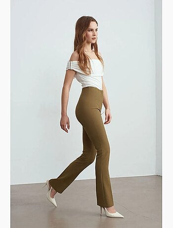 Pantalon droit en crêpe pour femme dilvin