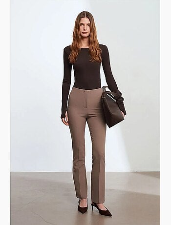 Pantalon droit en crêpe pour femme dilvin