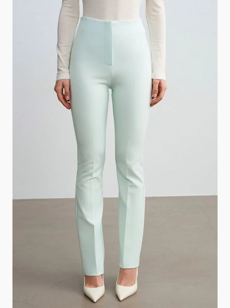 Pantalon droit en crêpe pour femme dilvin Vert menthe - Kiabi
