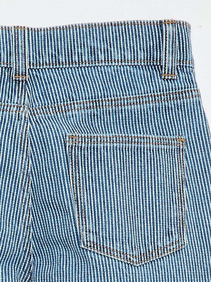 Pantalon droit en denim avec motif Bleu - Kiabi