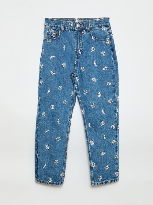 Pantalon droit en denim avec motif - Kiabi Pantalon droit en denim avec motif - Kiabi