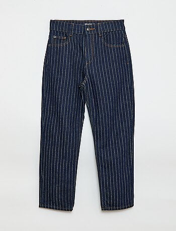 Pantalon droit en denim avec motif