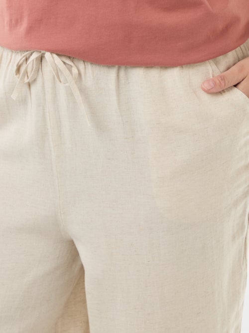 Pantalon droit en lin mélangé - Kiabi
