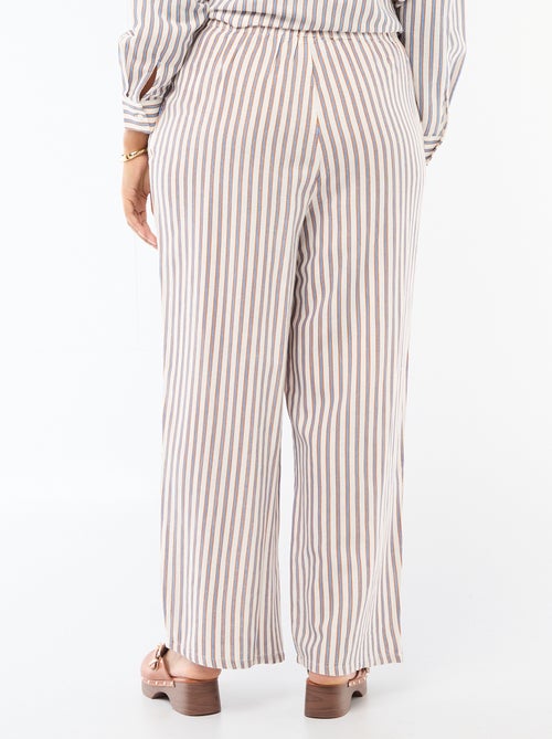 Pantalon droit en lin mélangé - Kiabi