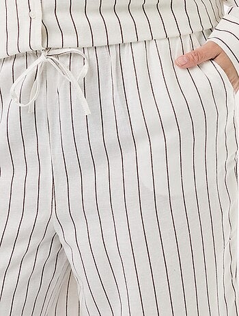 Pantalon droit en lin mélangé