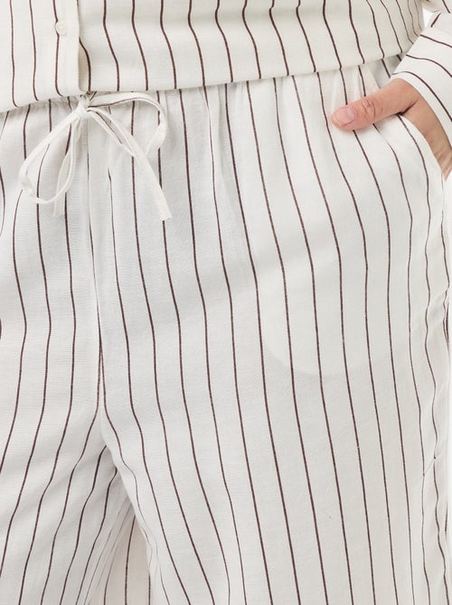 Pantalon droit en lin mélangé - Kiabi