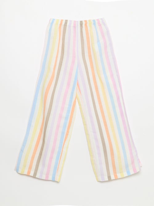 Pantalon droit en lin mélangé - Kiabi