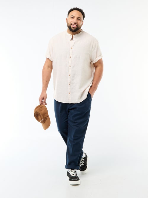 Pantalon droit en lin mélangé - Kiabi