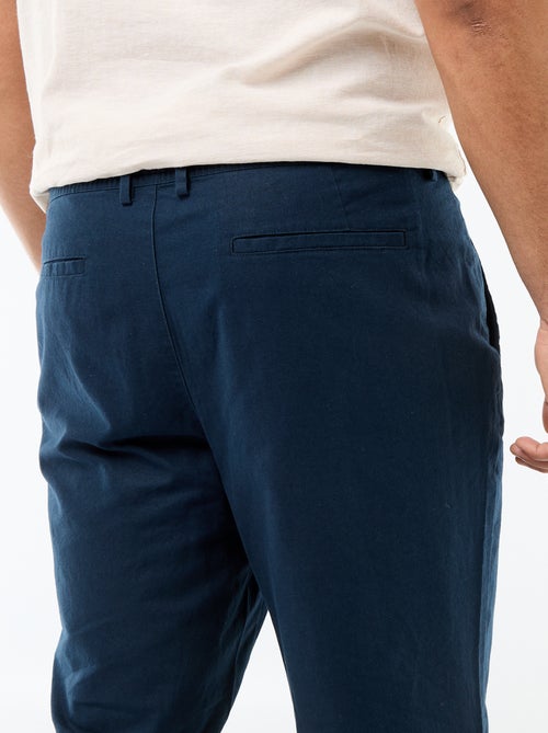 Pantalon droit en lin mélangé - Kiabi