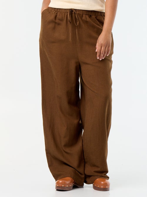 Pantalon droit en lin mélangé - Kiabi