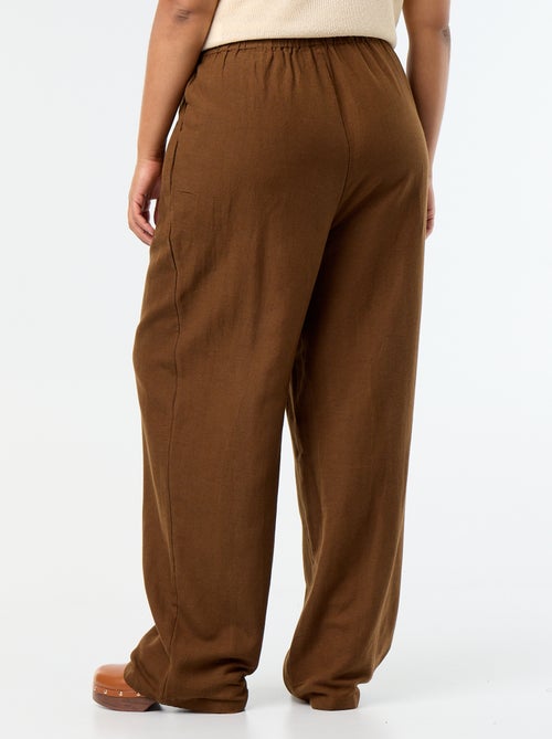Pantalon droit en lin mélangé - Kiabi