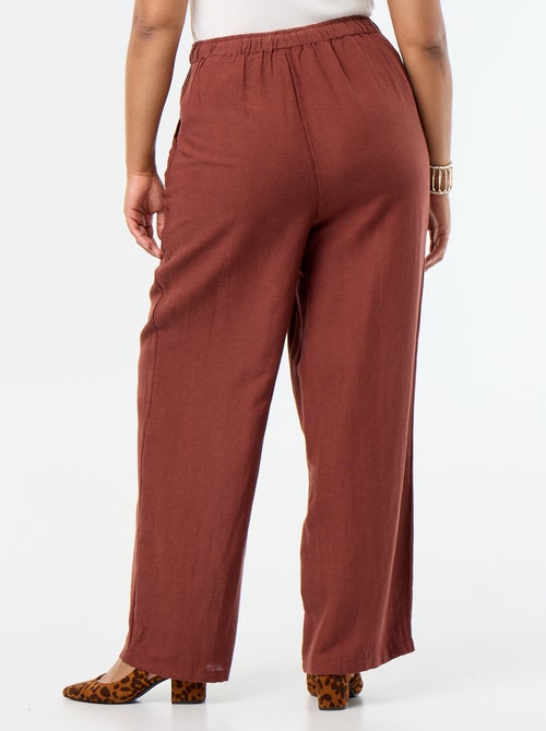 Pantalon droit en lin mélangé - Kiabi
