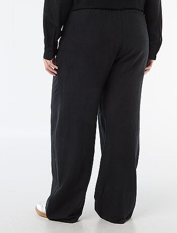 Pantalon droit en lin mélangé