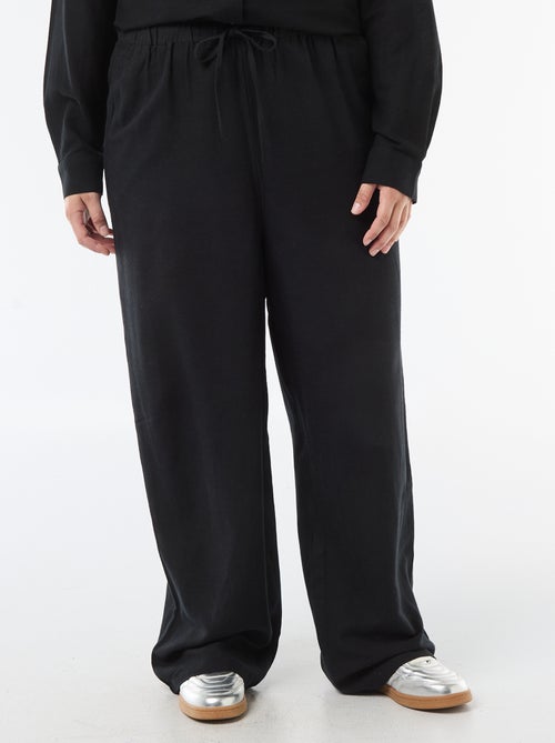 Pantalon droit en lin mélangé - Kiabi