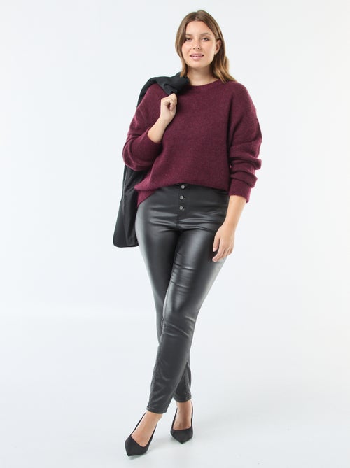 Pantalon droit en matière satinée - Kiabi