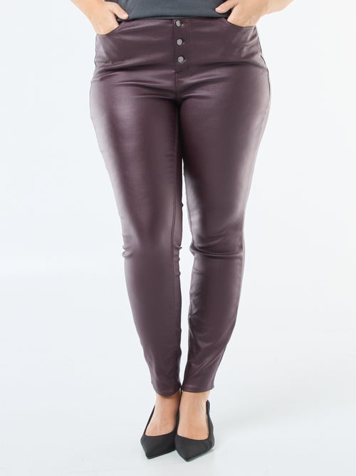 Pantalon droit en matière satinée - Kiabi