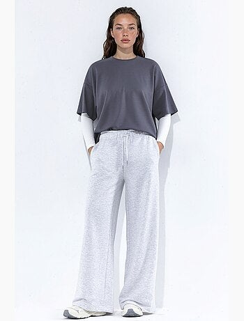 Pantalon droit en mélange de coton hiccup