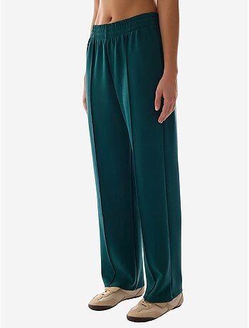 Pantalon droit en modal à taille haute penti