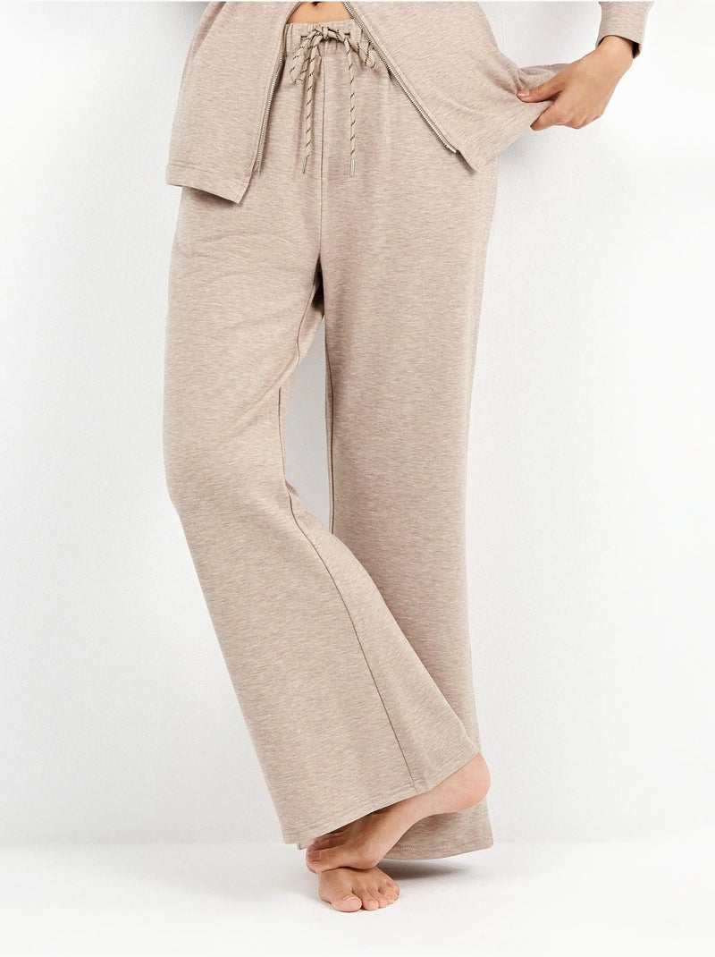 Pantalon droit en molleton Marron caramel - Kiabi