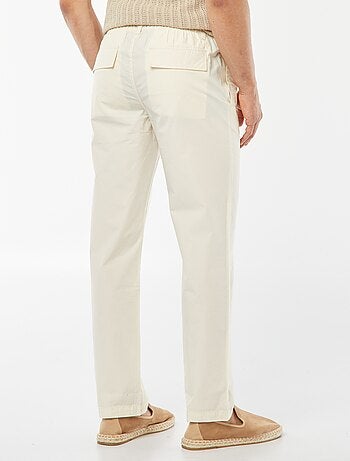 Pantalon droit en popeline craquante