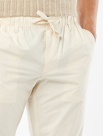 Pantalon droit en popeline craquante