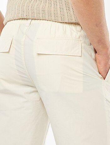 Pantalon droit en popeline craquante