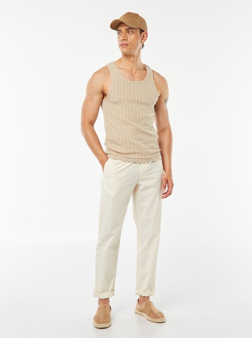 Pantalon droit en popeline craquante - Kiabi