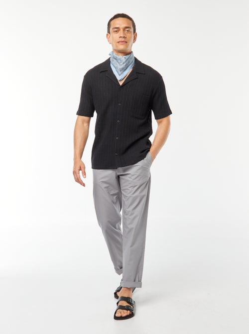 Pantalon droit en popeline craquante - Kiabi
