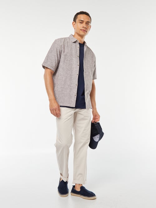 Pantalon droit en popeline craquante - Kiabi