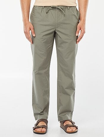 Pantalon droit en popeline craquante