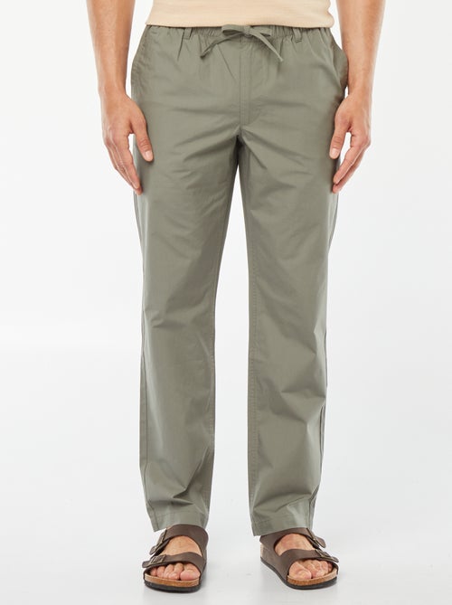 Pantalon droit en popeline craquante - Kiabi