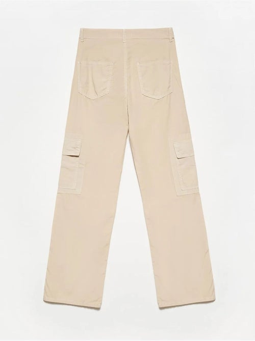 Pantalon droit en popeline de coton à taille haute dilvin - Kiabi Pantalon droit en popeline de coton à taille haute dilvin - Kiabi