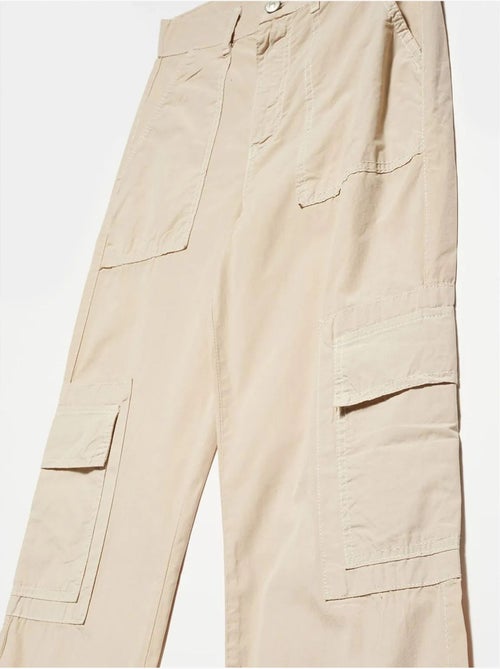 Pantalon droit en popeline de coton à taille haute dilvin - Kiabi Pantalon droit en popeline de coton à taille haute dilvin - Kiabi