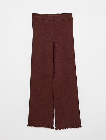 Pantalon droit en tricot uni